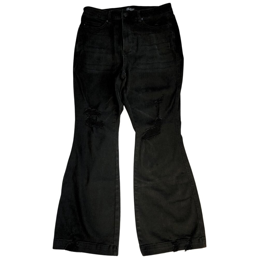 Judy Blue High Waist Distressed Flare in Black Size 16W